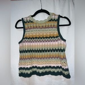 Crochet Cottage Core Green Top